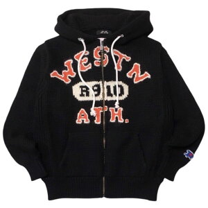 �y���C�X�i�C���e�� �j�b�g�p�[�J�[�zRICE NINE TEN ���C�X�i�C���e�� HOME MADE KNITTING ZIP HOODIE black RICENINETEN-KN-HMZPK