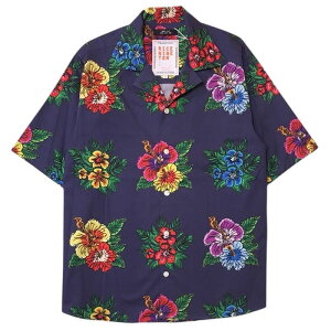 �ySALE �Z�[���z�y���C�X�i�C���e�� �A���n�V���c�zRICE NINE TEN ���C�X�i�C���e�� HAWAIIAN SHIRT navy RICENINETEN-SH-HAW