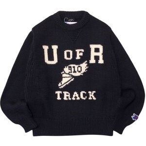 �y���C�X�i�C���e�� �J���b�W�j�b�g�Z�[�^�[�zRICE NINE TEN ���C�X�i�C���e�� HOME MADE KNITTING SWAETSHIRT navy RICENINETEN-KN-HMSW
