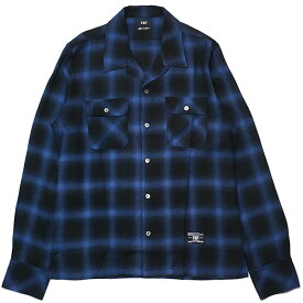 【SALE セール】【TMT チェックシャツ】TMT LSL RAYON TWILL OMBRE CHECK SHIRTS blue tmt-TSH-S19IN01