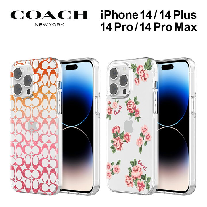 正規代理店 コーチ iPhone14 14pro 14plus 14promax ケース COACH Protective Case スマホケース カバー ブランド クリアケース 花柄 大人 女性 スリム 薄型 お洒落 おしゃれ レディース ブランドスマホケース店のFOX