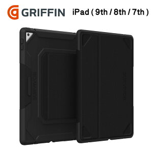 Griffin - Survivor Rugged Folio for iPad ( 9th/8th/7th ) [ Black ] iPadP[X ϋv\ fXN[N ݑ [g[N X^h@\ ItBXpi