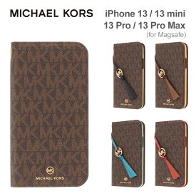 【正規代理店】 マイケルコース iPhone13 ケース 13pro 13mini 13promax スマホケース Magsafe対応 MICHAEL KORS FOLIO CASE EDGE CORTING WITH TASSEL CHARM iPhone iPhoneケース アイフォン ブランド スマホ ケース 手帳型