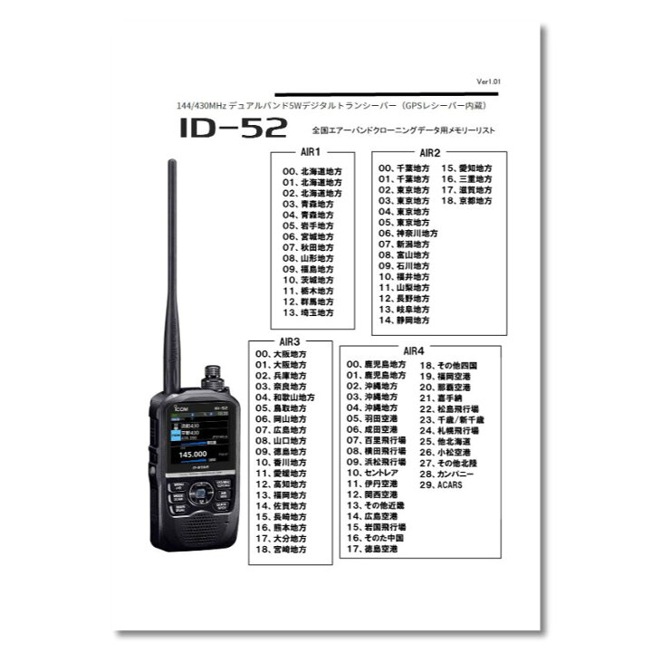 楽天市場】ID-52 エアーバンドスペシャル アイコム 144/430MHz 
