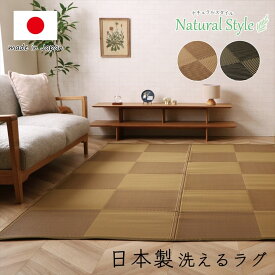 【MAX1500円OFFクーポン】洗える ござ 日本製 国産 カーペット 丈夫 除菌スプレー対応 敷詰 ラグ 敷物 ナチュラルスタイル アウトドア レジャー ペット 江戸間1畳（約87×174cm）