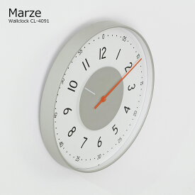 壁掛け時計 おしゃれ 時計 壁掛け 北欧 掛け時計 メルツ Marze CL-4091 リビング ダイニング 寝室 オシャレ シンプル ミッドセンチュリー モダン 静音 音がしない 静か モノトーン グレー 灰色 インターフォルム