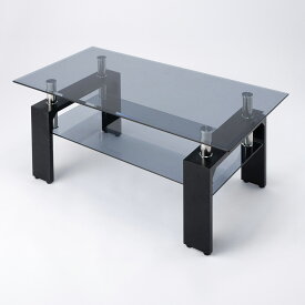 【MAX1500円クーポン】ガラステーブル リビングテーブル 96cm センターテーブル テーブル おしゃれ シンプル モダン コンパクト 一人暮らし ガラス テーブル ローテーブル 黒 スモーク ブラック 高級感 高見え 応接室 来客 ディスプレイ 木目 収納付き 強化ガラス