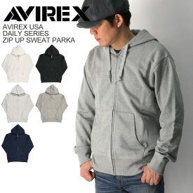 ★期間限定・ポイント10倍商品★【送料無料】AVIREX(アビレックス) アヴィレックス【デイリーシリーズ】ジップアップ 裏毛 スウェット シャツ パーカー フルジップ メンズ レディース【父の日 プレゼント】