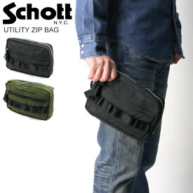 ★期間限定・ポイント10倍商品★【送料無料】Schott(ショット) ユーティリティ ジップ ポーチ サコッシュ 小物入れ メンズ レディース【父の日 プレゼント】