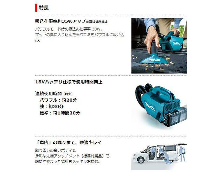 楽天市場】マキタ 18V 充電式クリーナー CL184DZ 本体のみ ソフト 