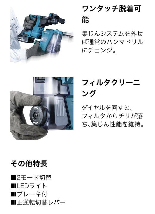 楽天市場】マキタ 18V 18mm 充電式ハンマドリル HR183DRGXV フルセット 