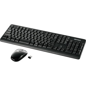 BUFFALO����2�D4GHz�t���L�[�{�[�h�É��}�E�X�Z�b�g�u���b�N BSKBW120SBK