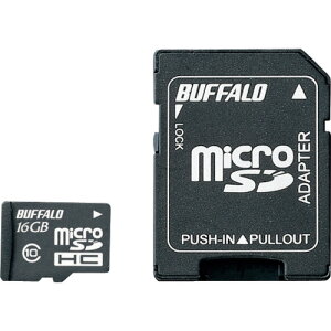 BUFFALOClass10microSDHC�J�[�hSD�ϊ��A�_�v�^�[�t16GB RMSD-16GC10AB