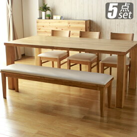 ダイニングテーブル ベンチセット 6人用 180 テーブル ホワイトオーク無垢材 6人掛け 食卓テーブルベンチセット おしゃれ 北欧 モダン シンプル チェア