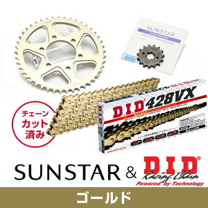 SUNSTAR �T���X�^�[ �`�F�[��&�X�v���P�b�g 3�_�Z�b�g DID�`�F�[�� GG428VX �S�[���h �K���Ԏ� YAMAHA TW200/E �N��87-01 KD20203