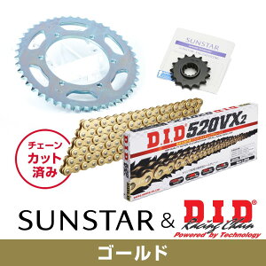 SUNSTAR �T���X�^�[ �`�F�[��&�X�v���P�b�g 3�_�Z�b�g DID�`�F�[�� GG520VX3 �S�[���h �K���Ԏ� YAMAHA FZ400 �N��97-99 KD38007