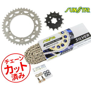 SUNSTAR �T���X�^�[ �`�F�[��&�X�v���P�b�g 3�_�Z�b�g KAWASAKI KDX220SR(94-99) �`�F�[���W���C���g+1�t�� �V���o�[ KS3G502