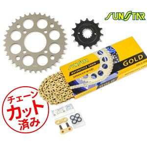 SUNSTAR �T���X�^�[ �`�F�[��&�X�v���P�b�g 3�_�Z�b�g KAWASAKI 250TR(02-13) �`�F�[���W���C���g+1�t�� �S�[���h KS3G603