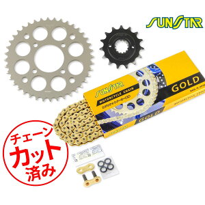 SUNSTAR �T���X�^�[ �`�F�[��&�X�v���P�b�g 3�_�Z�b�g KAWASAKI ESTRELLA(���A�h�����u���[�L)(14-17) �`�F�[���W���C���g+1�t�� �S�[���h KS3H103