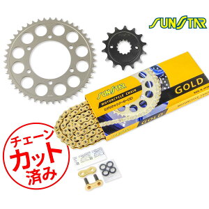 SUNSTAR �T���X�^�[ �`�F�[��&�X�v���P�b�g 3�_�Z�b�g KAWASAKI ZZR250(90-01) �`�F�[���W���C���g+1�t�� �S�[���h KS3K303