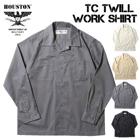 HOUSTON ヒューストン TC TWILL WORK SHIRT TCツイルワークシャツ 長袖 ミリタリーシャツ メンズ 41073