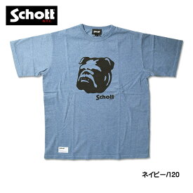 Schott ショット 半袖Tシャツ ステンシル ブルドッグ HEATHER T-SHIRT STENCIL BULLDOG プリントTシャツ メンズ 782-4134008