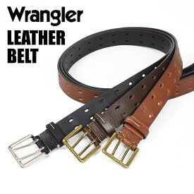 Wrangler ラングラー ダブルピン レザーベルト メンズ レディース ユニセックス プレゼント ギフト 日本製 WR3532