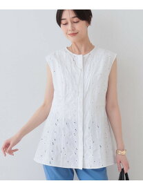 【SALE／52%OFF】【洗える】フラワーカット刺繍ノースリーブブラウス INDIVI インディヴィ トップス シャツ・ブラウス ブラック ホワイト【RBA_E】【送料無料】[Rakuten Fashion]