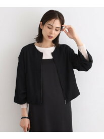 【SALE／50%OFF】【洗える/UVケア/SETUP可能】バルーンスリーブブルゾン INDIVI インディヴィ ジャケット・アウター ブルゾン・ジャンパー ブルー ホワイト ブラック【RBA_E】【送料無料】[Rakuten Fashion]