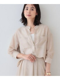 【SALE／50%OFF】【洗える/エアリー素材】バンドカラーシャツ INDIVI インディヴィ トップス シャツ・ブラウス ネイビー ベージュ オレンジ【RBA_E】【送料無料】[Rakuten Fashion]