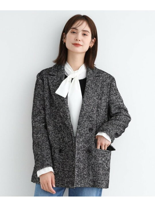 楽天市場】【SALE／55%OFF】【トレンド◎】リングヘリンボーン柄ダブル 