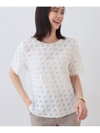 【SALE／40%OFF】【日本製/コットン混】ジャカードブラウス INDIVI インディヴィ トップス シャツ・ブラウス ブラック ホワイト【RBA_E】【送料無料】[Rakuten Fashion]