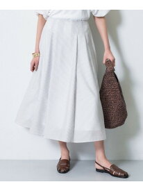 【洗える/SETUP可能】シアーシャンブレータックフレアスカート INDIVI インディヴィ スカート ロング・マキシスカート ホワイト ネイビー ブラウン【先行予約】*【送料無料】[Rakuten Fashion]