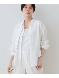 【SALE／60%OFF】【洗える/凹凸素材】ドロストデザインショート丈ブルゾン INDIVI インディヴィ ジャケット・アウター ブルゾン・ジャンパー ホワイト ブラック【RBA_E】【送料無料】[Rakuten Fashion]