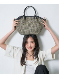 【2WAY】ペーパーミドルバッグ INDIVI インディヴィ バッグ トートバッグ ブラック ベージュ【先行予約】*【送料無料】[Rakuten Fashion]
