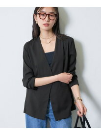 【さらに軽く軽快!/着る日傘】ノーカラージャケット INDIVI インディヴィ ジャケット・アウター ノーカラージャケット グレー ブラック【先行予約】*【送料無料】[Rakuten Fashion]