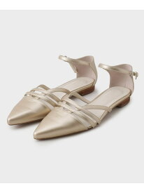 【SALE／70%OFF】【合皮】クロスストラップ フラットサンダル INDIVI インディヴィ シューズ・靴 サンダル ゴールド ブラック【RBA_E】【送料無料】[Rakuten Fashion]