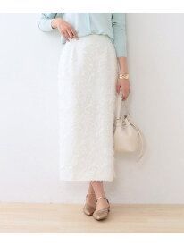 【SALE／68%OFF】【スタイルUP】フリンジ調ジャカード ストレートラインスカート INDIVI インディヴィ スカート ロング・マキシスカート ブラック ホワイト【RBA_E】【送料無料】[Rakuten Fashion]