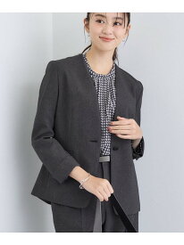 【SALE／30%OFF】【洗える/通勤/スーツ】メランジストレッチ ノーカラージャケット INDIVI インディヴィ スーツ・フォーマル セットアップスーツ ネイビー グレー【RBA_E】【送料無料】[Rakuten Fashion]