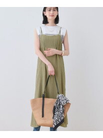 【SALE／50%OFF】【洗える/凹凸素材】シャーリング調素材キャミワンピース INDIVI インディヴィ ワンピース・ドレス ワンピース ブラック【RBA_E】【送料無料】[Rakuten Fashion]