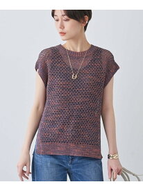 【SALE／50%OFF】【ファンシー素材】透かし柄ニットベスト INDIVI インディヴィ トップス ベスト・ジレ グレー オレンジ ベージュ【RBA_E】【送料無料】[Rakuten Fashion]