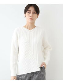 【SALE／50%OFF】【洗える/コットン混】アシメデザインニット INDIVI インディヴィ トップス ニット ホワイト ネイビー ブルー ピンク【RBA_E】【送料無料】[Rakuten Fashion]