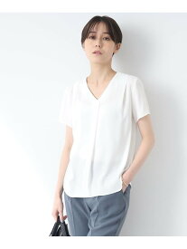 【SALE／64%OFF】【洗える/通勤/UVケア/接触冷感】タックブラウス INDIVI インディヴィ トップス シャツ・ブラウス ホワイト ピンク ネイビー グリーン【RBA_E】【送料無料】[Rakuten Fashion]