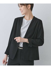【SALE／60%OFF】【洗える/夏スーツ】ミニ千鳥柄ノーカラージャケット INDIVI インディヴィ ジャケット・アウター ノーカラージャケット ブラック【RBA_E】【先行予約】*【送料無料】[Rakuten Fashion]