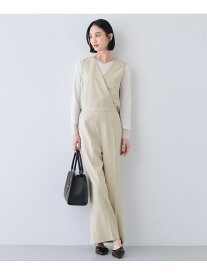【SALE／55%OFF】【洗える/2WAY】リネンライクサロペット INDIVI インディヴィ オールインワン・オーバーオール オーバーオール・サロペット ベージュ ブルー【RBA_E】【送料無料】[Rakuten Fashion]