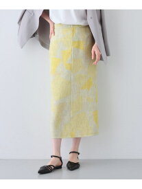 【SALE／70%OFF】【洗える】リネンライク ブロッキングプリントスカート INDIVI インディヴィ スカート ロング・マキシスカート グレー イエロー【RBA_E】【送料無料】[Rakuten Fashion]