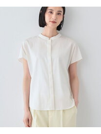 【SALE／60%OFF】【洗える/SETUP可能/UVケア/接触冷感/日本製】バンドカラー半袖ブラウス INDIVI インディヴィ トップス シャツ・ブラウス ベージュ ホワイト ブラック ネイビー【RBA_E】【送料無料】[Rakuten Fashion]