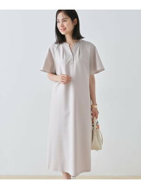 【SALE／30%OFF】【しわになりにくい】麻調ストレートラインワンピース INDIVI インディヴィ ワンピース・ドレス その他のワンピース・ドレス ベージュ ブラック【RBA_E】【送料無料】[Rakuten Fashion]