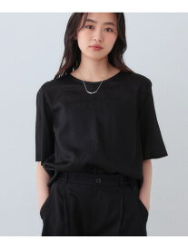 【SALE／40%OFF】【日本製/SETUP可能】ガーゼ素材Tブラウス INDIVI インディヴィ トップス シャツ・ブラウス ブラック ベージュ【RBA_E】【送料無料】[Rakuten Fashion]