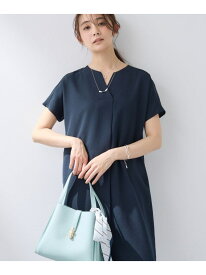 【洗える/UVケア/麻調】スキッパーワンピース INDIVI インディヴィ ワンピース・ドレス その他のワンピース・ドレス ネイビー【先行予約】*【送料無料】[Rakuten Fashion]